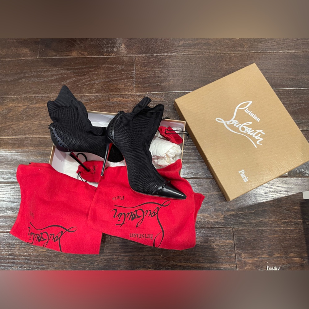 Christian Louboutin studded sock ankle bootie - Picture 2 of 12